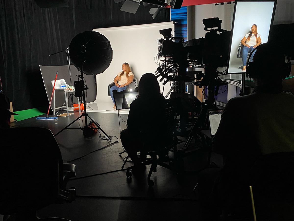 Behind the Scenes Photo of an Interactive Interview